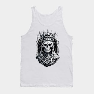 undead skull wearing crown Tank Top